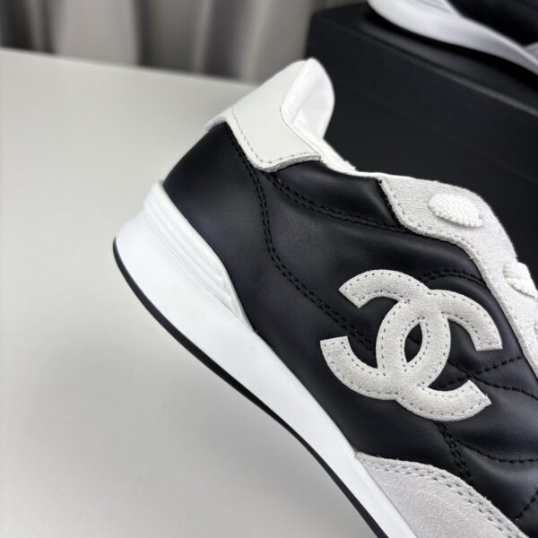 Chanel Quilted Calfskin & Suede Retro Trainer Black-White-Quilted-Calfskin