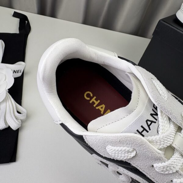 Chanel Quilted Calfskin & Suede Retro Trainer Black-White-Quilted-Calfskin