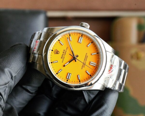 sy_no_1BAECFDAA0144839A810D114E93E75B5_3 Rolex Smooth Ring Oyster Perpetual Automatic Mechanical Movement Pikachu Yellow Dial Oyster Steel Case
