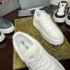 sy_no_1C40D928BAA547468CABBF707EBDF449_4 Prada Off-White Mesh Metal-Triangle Tread Platform Sneaker