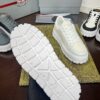 sy_no_1C40D928BAA547468CABBF707EBDF449_5 Prada Off-White Mesh Metal-Triangle Tread Platform Sneaker