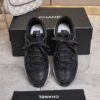 sy_no_1D482E6308BEACE629766C721B814D19_4 Chanel All-Black Leather Low-Top Sneaker with Tonal CC Logo and White Midsole