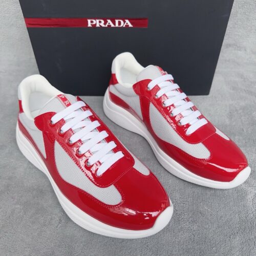 sy_no_1D902EF8C82A99EAA0BFA6CAE8828E28_0 Prada America's Cup Red Patent Mesh Sneaker