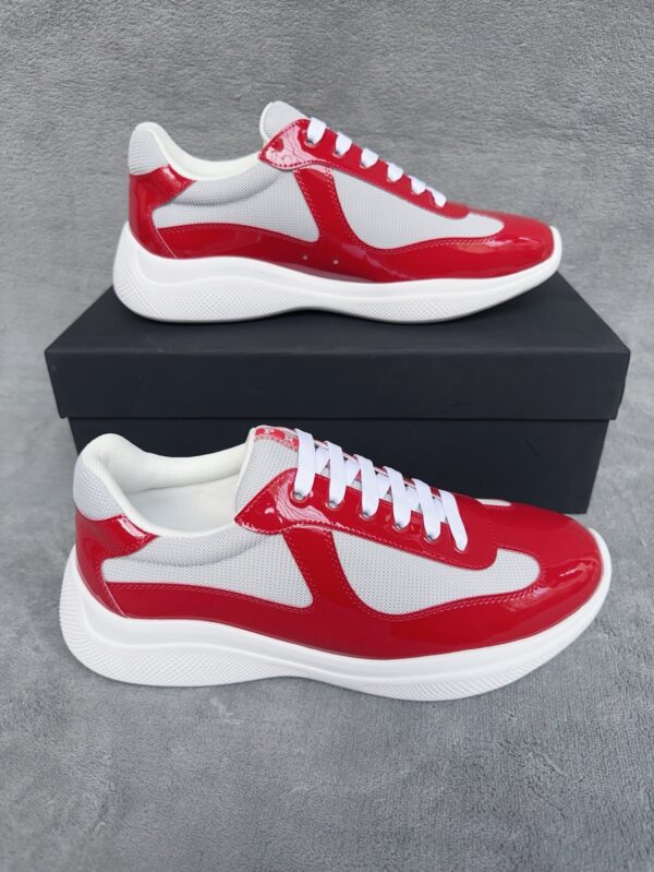 sy_no_1D902EF8C82A99EAA0BFA6CAE8828E28_1 Prada America's Cup Red Patent Mesh Sneaker