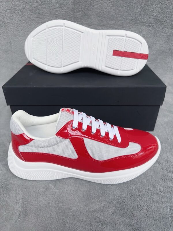 sy_no_1D902EF8C82A99EAA0BFA6CAE8828E28_4 Prada America's Cup Red Patent Mesh Sneaker