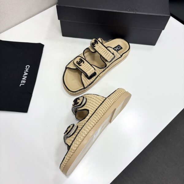 sy_no_1E3128F4A49E48E9990165A440A8193A_5 Chanel Beige Raffia Double-Strap Platform Slide Beige-Raffia-Slide
