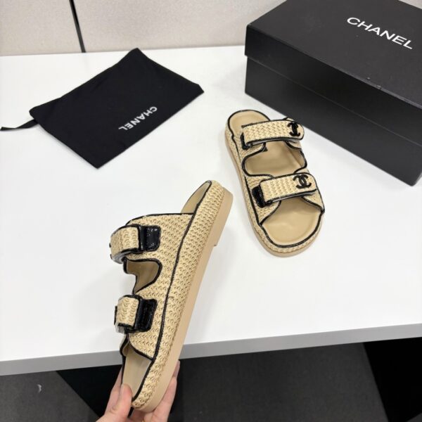 sy_no_1E3128F4A49E48E9990165A440A8193A_8 Chanel Beige Raffia Double-Strap Platform Slide Beige-Raffia-Slide