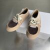 sy_no_1F567475C1E8C607C379AFB90C9D6D5D_1 Dior Taupe Suede Lace-Up Mary Jane Flat