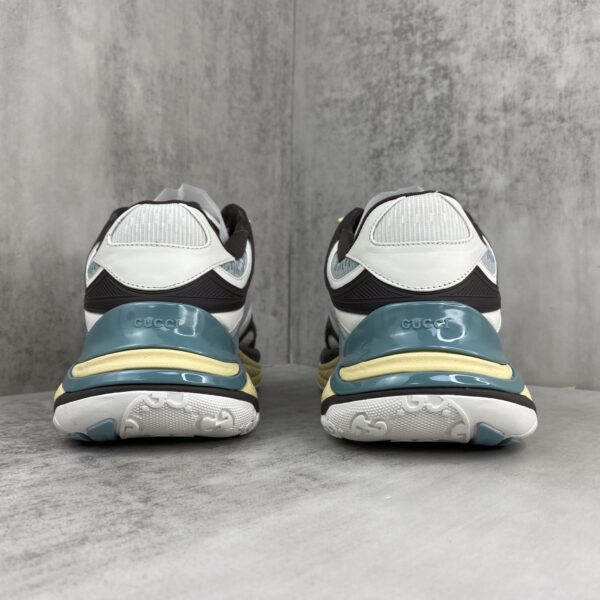 sy_no_1FAF3572BDF920565E64D3C2CF80543C_4 Gucci Re-Web / Chunky Technical Sneaker in Brown, Blue & Yellow with Web Stripe