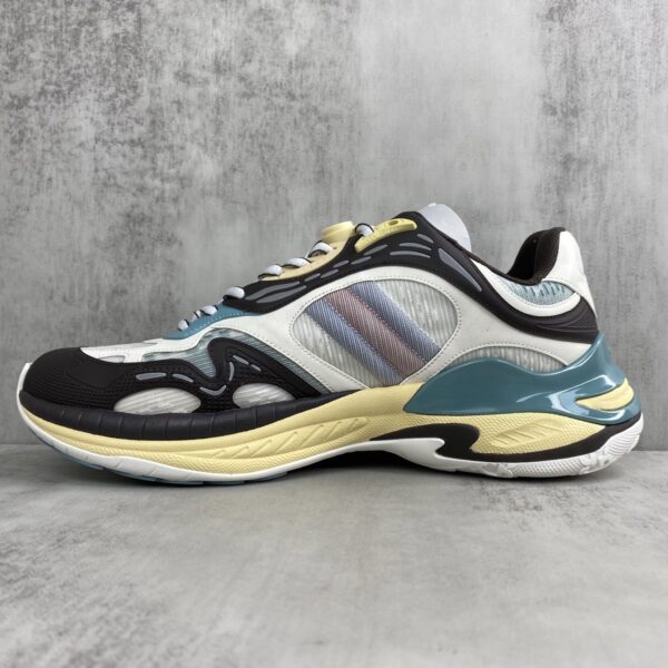 sy_no_1FAF3572BDF920565E64D3C2CF80543C_6 Gucci Re-Web / Chunky Technical Sneaker in Brown, Blue & Yellow with Web Stripe