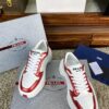 Prada White Metallic Red Triangle Logo Chunky Court Sneaker