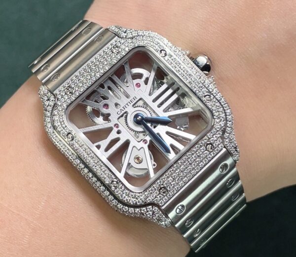 sy_no_22423DCA952AADFABAFA82696ACF0BF5_0 Cartier Shandushi series manual mechanical movement hollow dial stainless steel strap