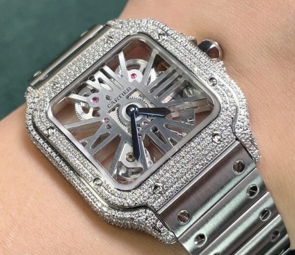 sy_no_22423DCA952AADFABAFA82696ACF0BF5_1 Cartier Shandushi series manual mechanical movement hollow dial stainless steel strap