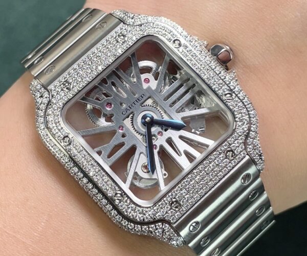 sy_no_22423DCA952AADFABAFA82696ACF0BF5_8 Cartier Shandushi series manual mechanical movement hollow dial stainless steel strap