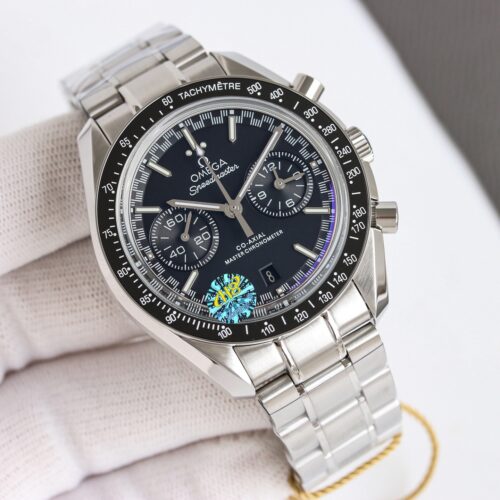Omega Super Series Double Small Dial Racing Chronometer Automatic Mechanical Movement Date Display Small Second Disc Black Dial