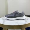 Prada Grey Leather Mesh-Spliced Chunky Low-Top Sneaker