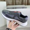 Prada Grey Leather Mesh-Spliced Chunky Low-Top Sneaker