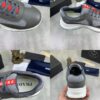 Prada Grey Leather Mesh-Spliced Chunky Low-Top Sneaker