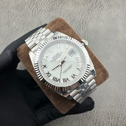 Rolex Dog Tooth Ring Logbook Series Automatic Mechanical Movement Waterproof 100m Men's Watch Swiss Watch 41mm White Dial