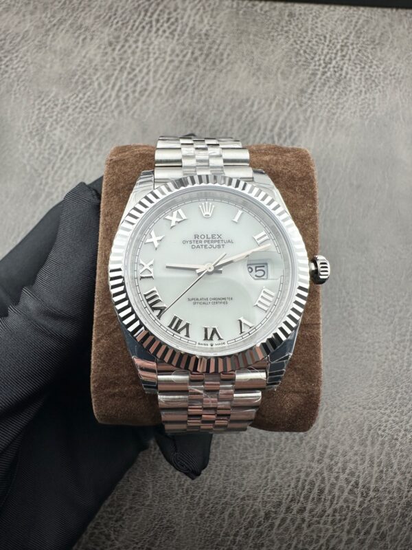 Rolex Dog Tooth Ring Logbook Series Automatic Mechanical Movement Waterproof 100m Men's Watch Swiss Watch 41mm White Dial