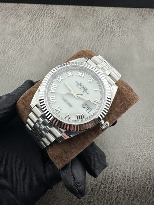 Rolex Dog Tooth Ring Logbook Series Automatic Mechanical Movement Waterproof 100m Men's Watch Swiss Watch 41mm White Dial