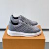 Louis Vuitton Dark Grey Suede Monogram Thick-Sole Low-Top Sneaker
