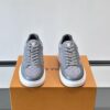 Louis Vuitton Dark Grey Suede Monogram Thick-Sole Low-Top Sneaker