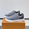 Louis Vuitton Dark Grey Suede Monogram Thick-Sole Low-Top Sneaker