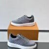 Louis Vuitton Dark Grey Suede Monogram Thick-Sole Low-Top Sneaker