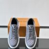Louis Vuitton Dark Grey Suede Monogram Thick-Sole Low-Top Sneaker