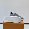 Louis Vuitton Dark Grey Suede Monogram Thick-Sole Low-Top Sneaker