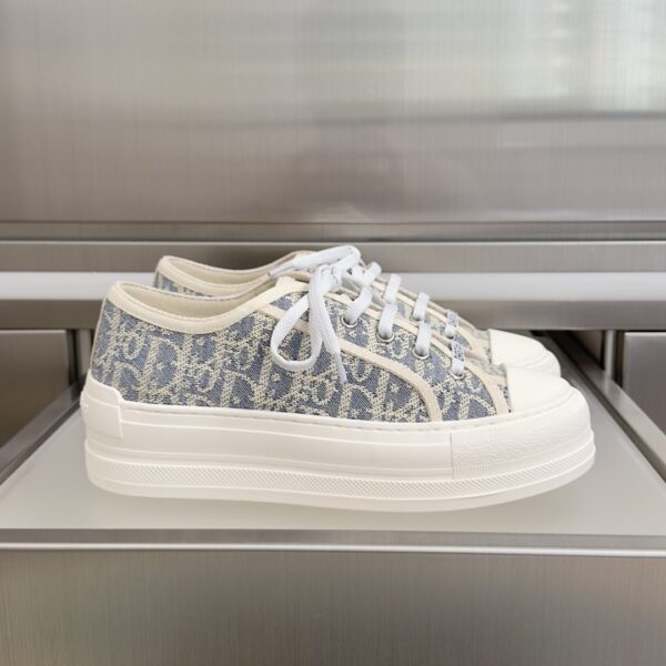 Dior Blue Oblique Canvas Platform Low-Top Sneaker