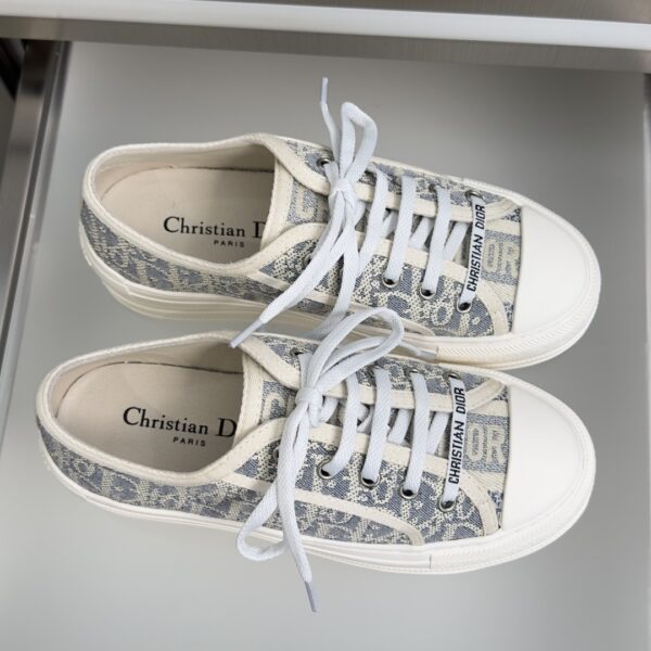 Dior Blue Oblique Canvas Platform Low-Top Sneaker