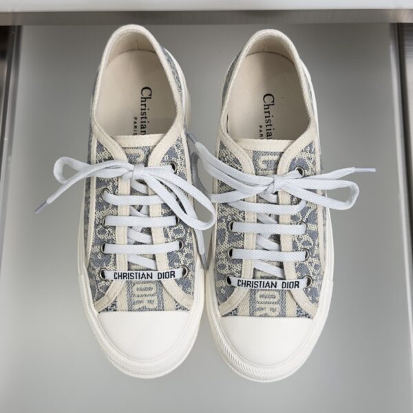 Dior Blue Oblique Canvas Platform Low-Top Sneaker
