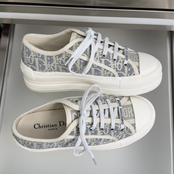 Dior Blue Oblique Canvas Platform Low-Top Sneaker