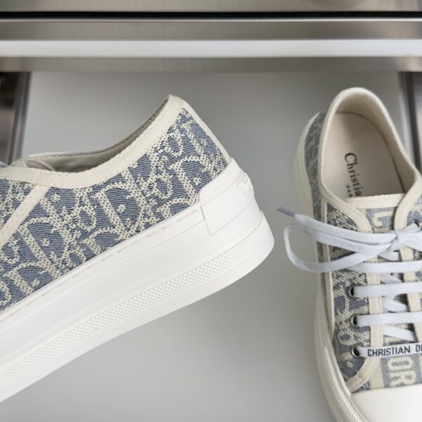 Dior Blue Oblique Canvas Platform Low-Top Sneaker
