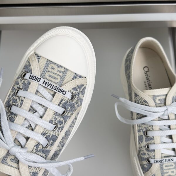 Dior Blue Oblique Canvas Platform Low-Top Sneaker