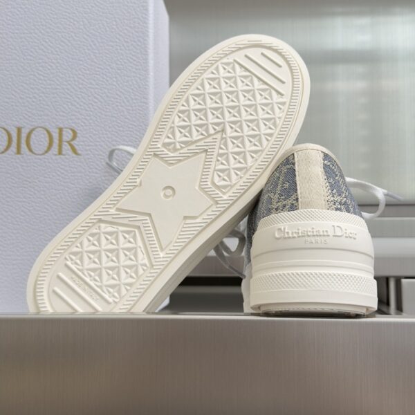 Dior Blue Oblique Canvas Platform Low-Top Sneaker