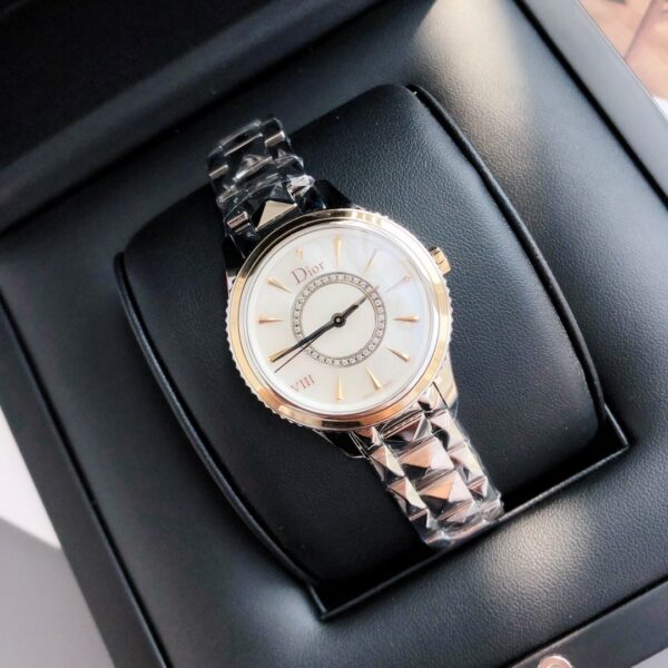 DIOR watch quartz movement stainless steel strap 32mm mother of pearl dial for both men and women, 50 meter waterproof