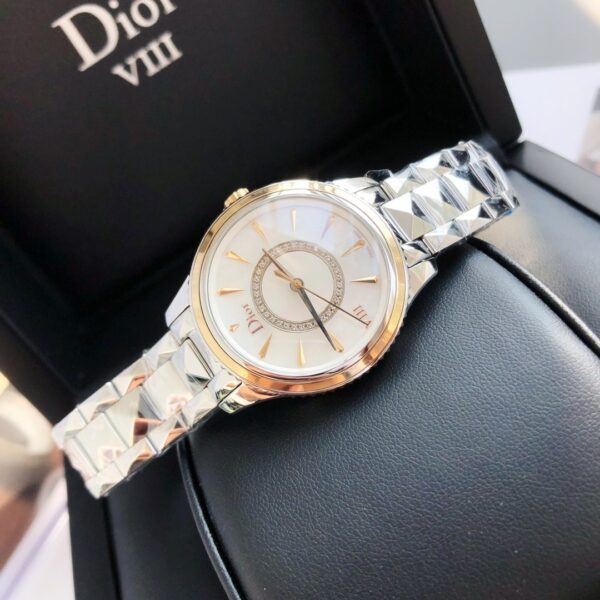 DIOR watch quartz movement stainless steel strap 32mm mother of pearl dial for both men and women, 50 meter waterproof