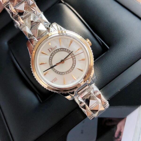 DIOR watch quartz movement stainless steel strap 32mm mother of pearl dial for both men and women, 50 meter waterproof