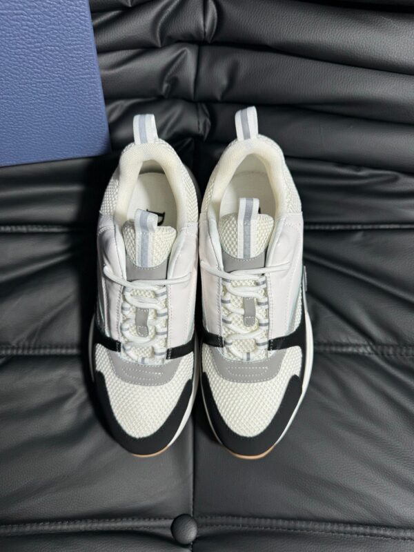 sy_no_2503EA8A511E42DDBC725DCF8D00CE65_0 Dior White-Black-Grey Mesh Leather Chunky Sneaker