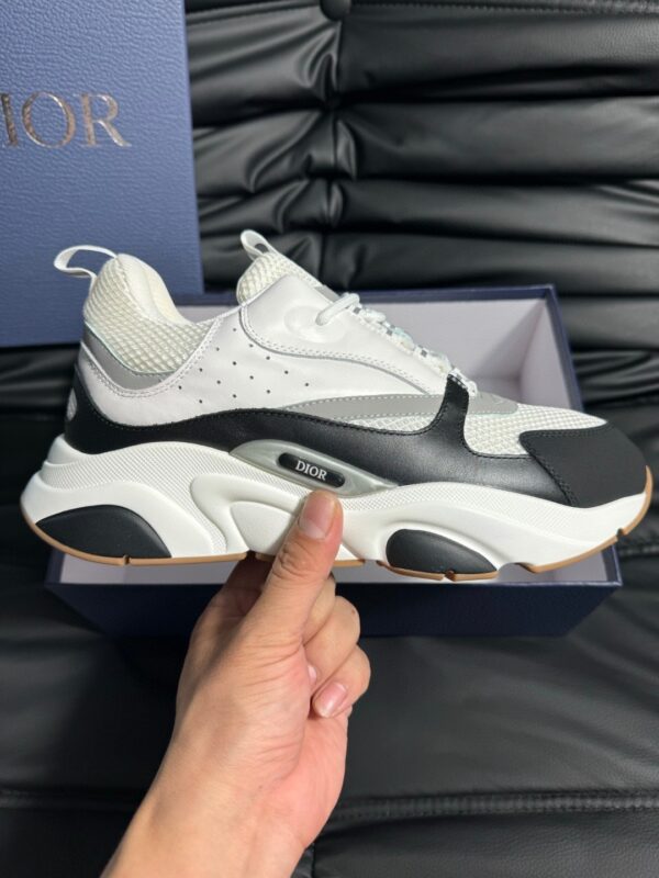 sy_no_2503EA8A511E42DDBC725DCF8D00CE65_1 Dior White-Black-Grey Mesh Leather Chunky Sneaker