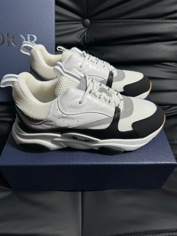 sy_no_2503EA8A511E42DDBC725DCF8D00CE65_2 Dior White-Black-Grey Mesh Leather Chunky Sneaker