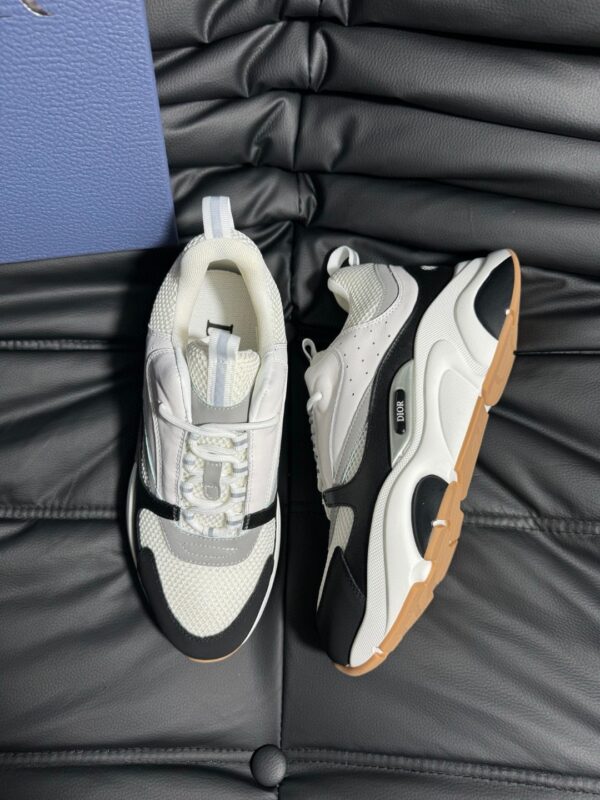 sy_no_2503EA8A511E42DDBC725DCF8D00CE65_3 Dior White-Black-Grey Mesh Leather Chunky Sneaker