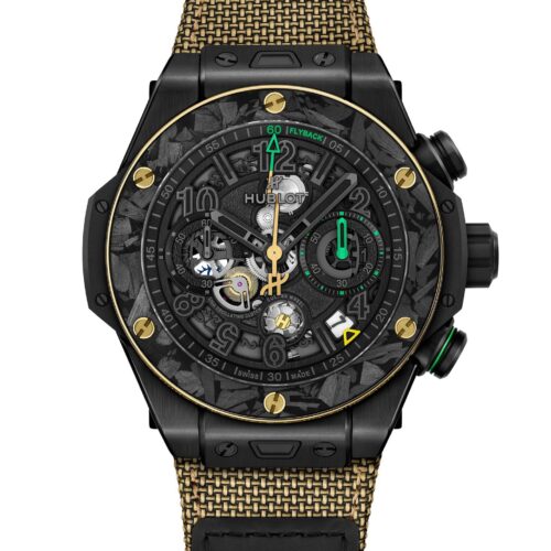 HUBLOT BIG BANG RELOADED series Bolt cooperation automatic mechanical movement 100 meter waterproof men's watch Swiss watch 44mm hollow dial ceramic case fabric nylon strap