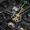 HUBLOT BIG BANG RELOADED series Bolt cooperation automatic mechanical movement 100 meter waterproof men's watch Swiss watch 44mm hollow dial ceramic case fabric nylon strap