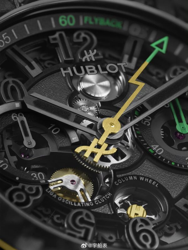 HUBLOT BIG BANG RELOADED series Bolt cooperation automatic mechanical movement 100 meter waterproof men's watch Swiss watch 44mm hollow dial ceramic case fabric nylon strap
