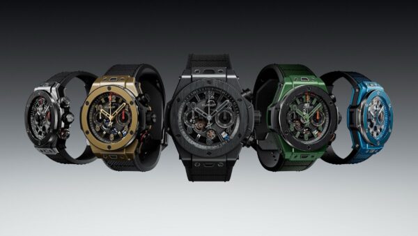 HUBLOT BIG BANG RELOADED series Bolt cooperation automatic mechanical movement 100 meter waterproof men's watch Swiss watch 44mm hollow dial ceramic case fabric nylon strap