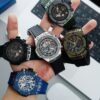 HUBLOT BIG BANG RELOADED series Bolt cooperation automatic mechanical movement 100 meter waterproof men's watch Swiss watch 44mm hollow dial ceramic case fabric nylon strap